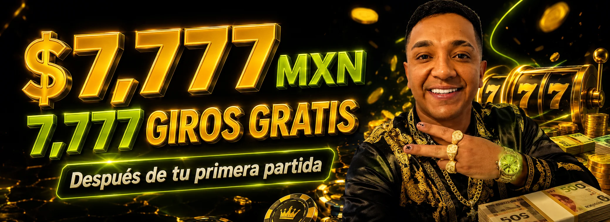 Regalo de bienvenida de Maza Clan Casino: $7,777 MXN y 7,777 giros gratis tras la primera partida